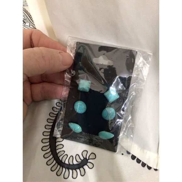NWT 3 Pair Fashion Earrings Turquoise Stud Earrings 🪻🌸 - Picture 1 of 8